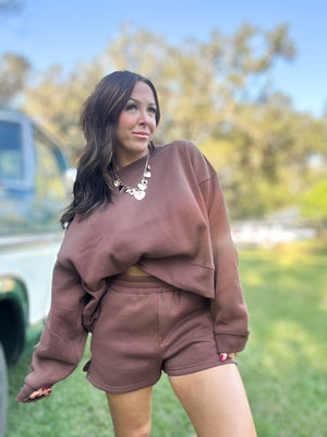 DOORBUSTER - Gabi Round Neck Pullover Brown