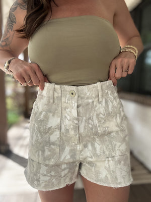 Cali Camo Denim Shorts