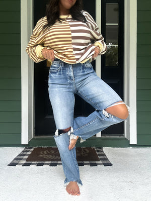 Madison High Rise Stretch Slim Wide Leg