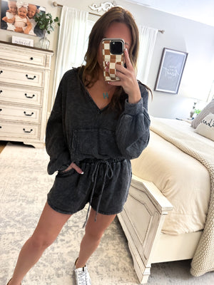 Choices To Make Mineral Wash Romper - Black