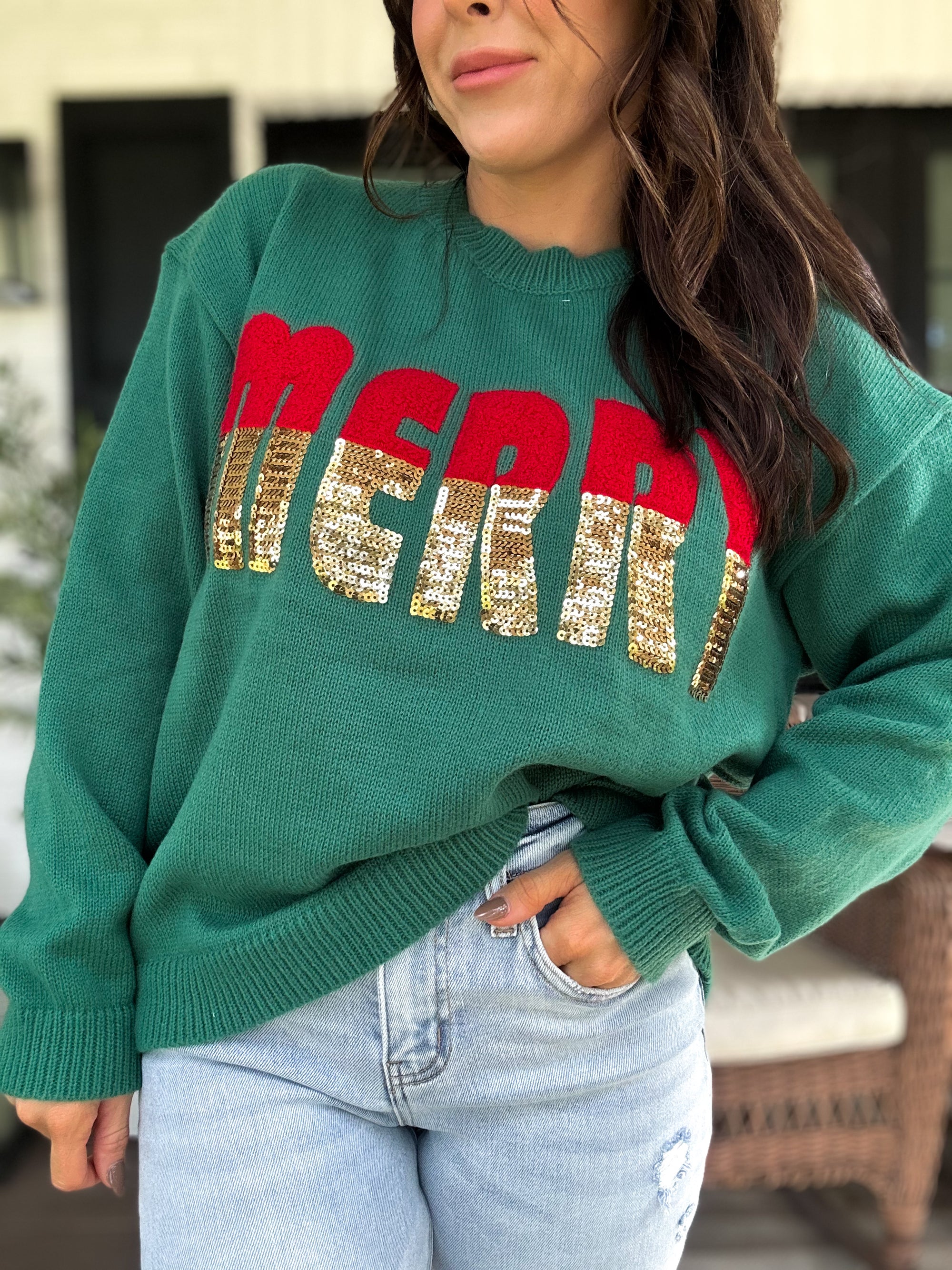 Emma Grace Glitz Merry Sweater