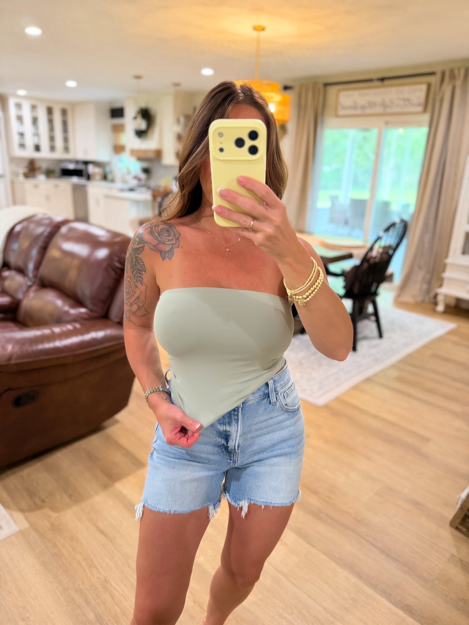 Chelsea Double Lined Tube Top - Sage