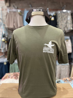 Honey Hole Bold Duck Military Green Tee
