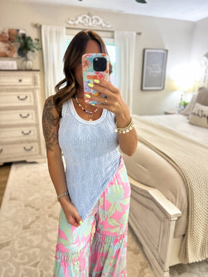 Vivian Vintage Reversible Lace Top - Airy Blue