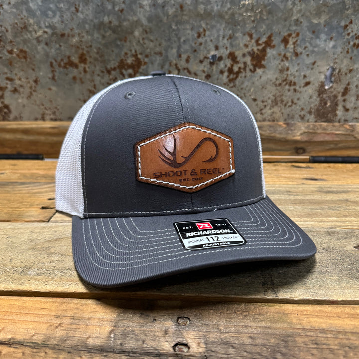 Shoot & Reel Leather Hex Logo Men's Hat