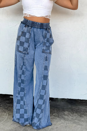 Groove On Checkered Flare Pants