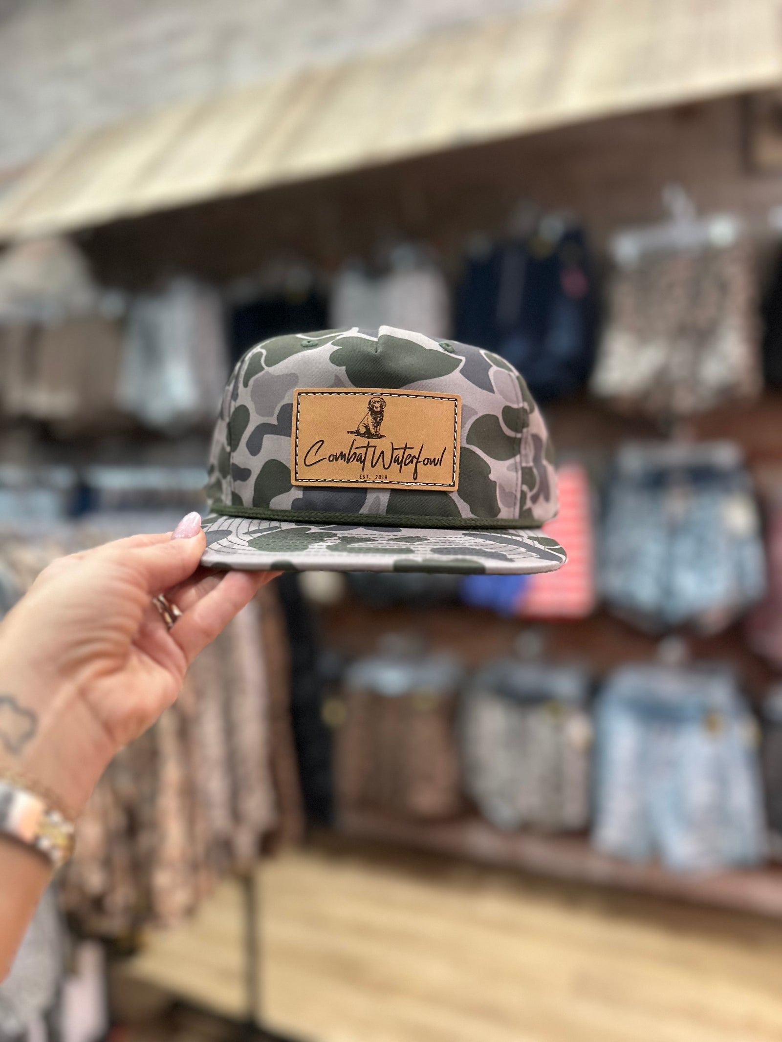 Combat Waterfowl Lab Patch Rope Hat Duck Camo