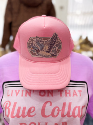 Camo Mallard Pink Trucker Hat
