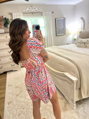 Skye Boho Patchwork Print Smocked Romper