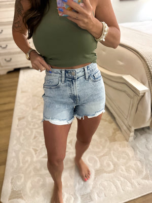 Perry Acid Washed Denim Shorts