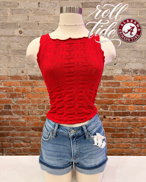 Dana Floral Edge Top - Red