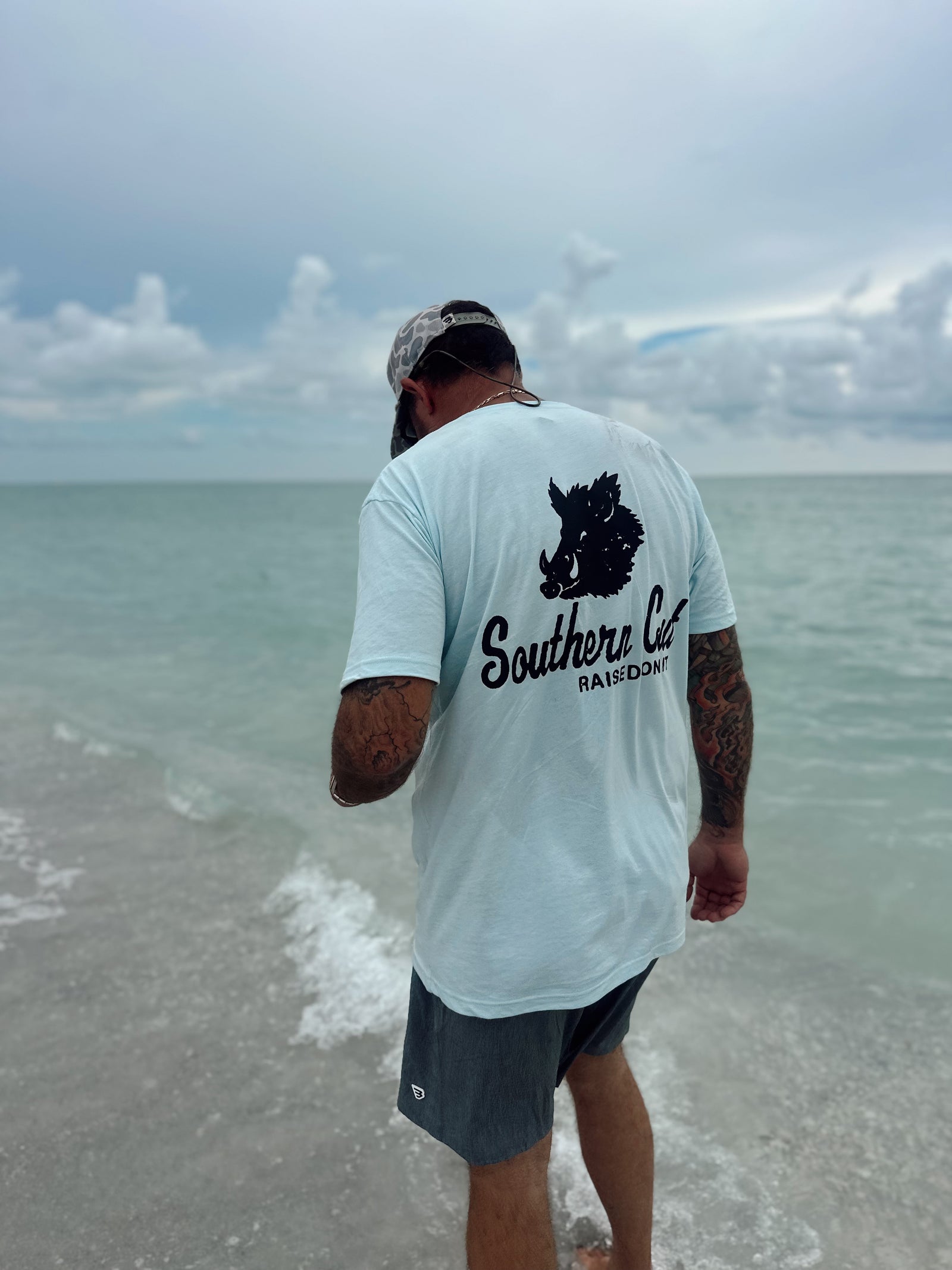 Southern Cut Hog Perfect Fit Tee - Baby Blue