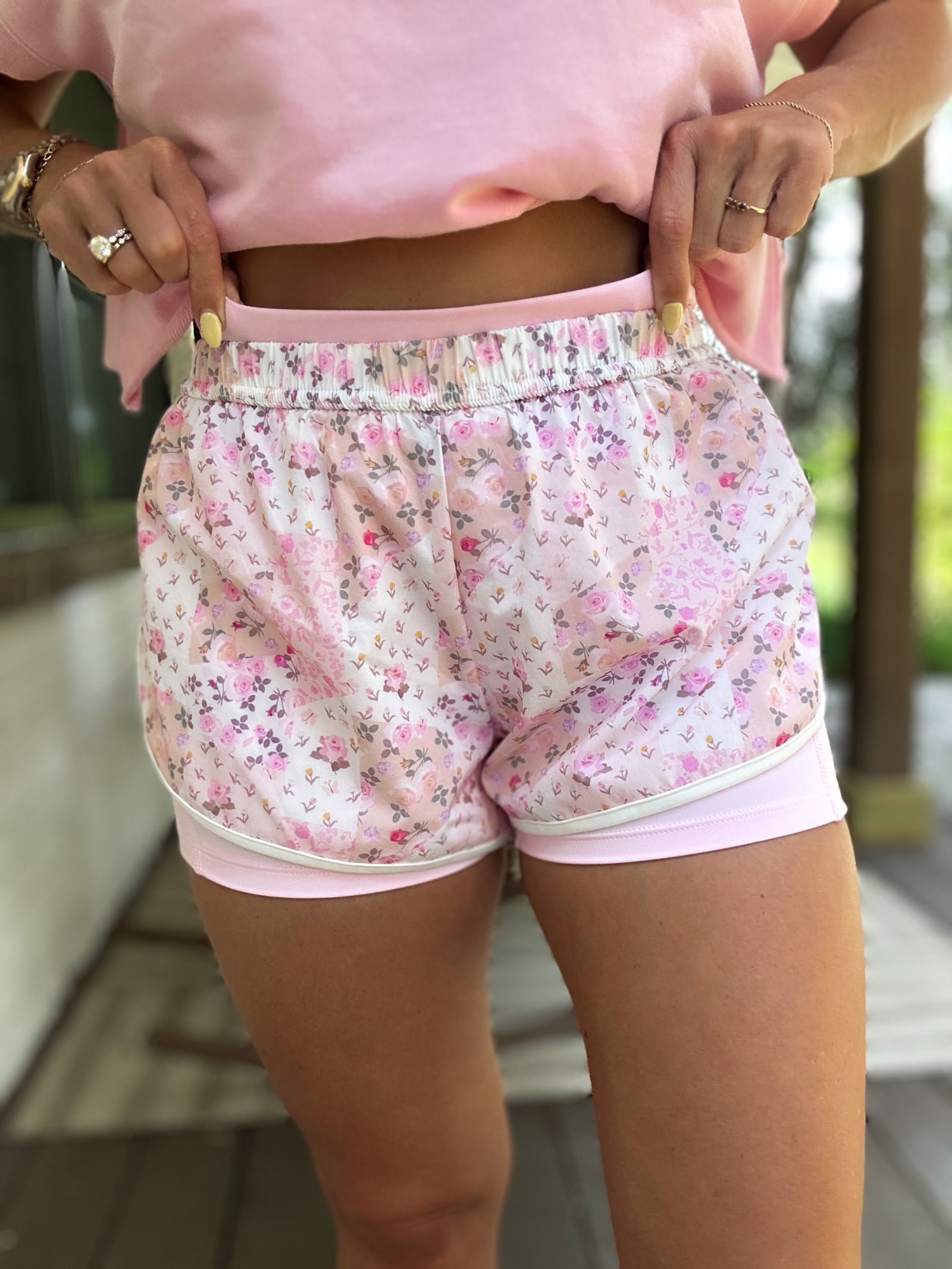 Keep It Easy Double Layer Shorts - Pink