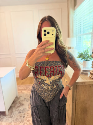 Free Bird Scarf Top - Leopard
