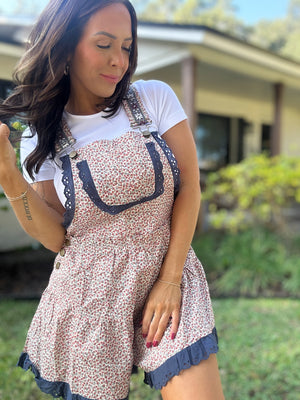 Nora Floral Printed Lace Romper