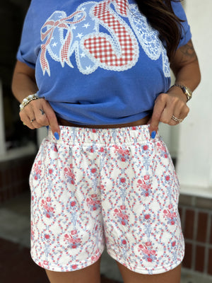 Emmie Floral Print French Terry Shorts