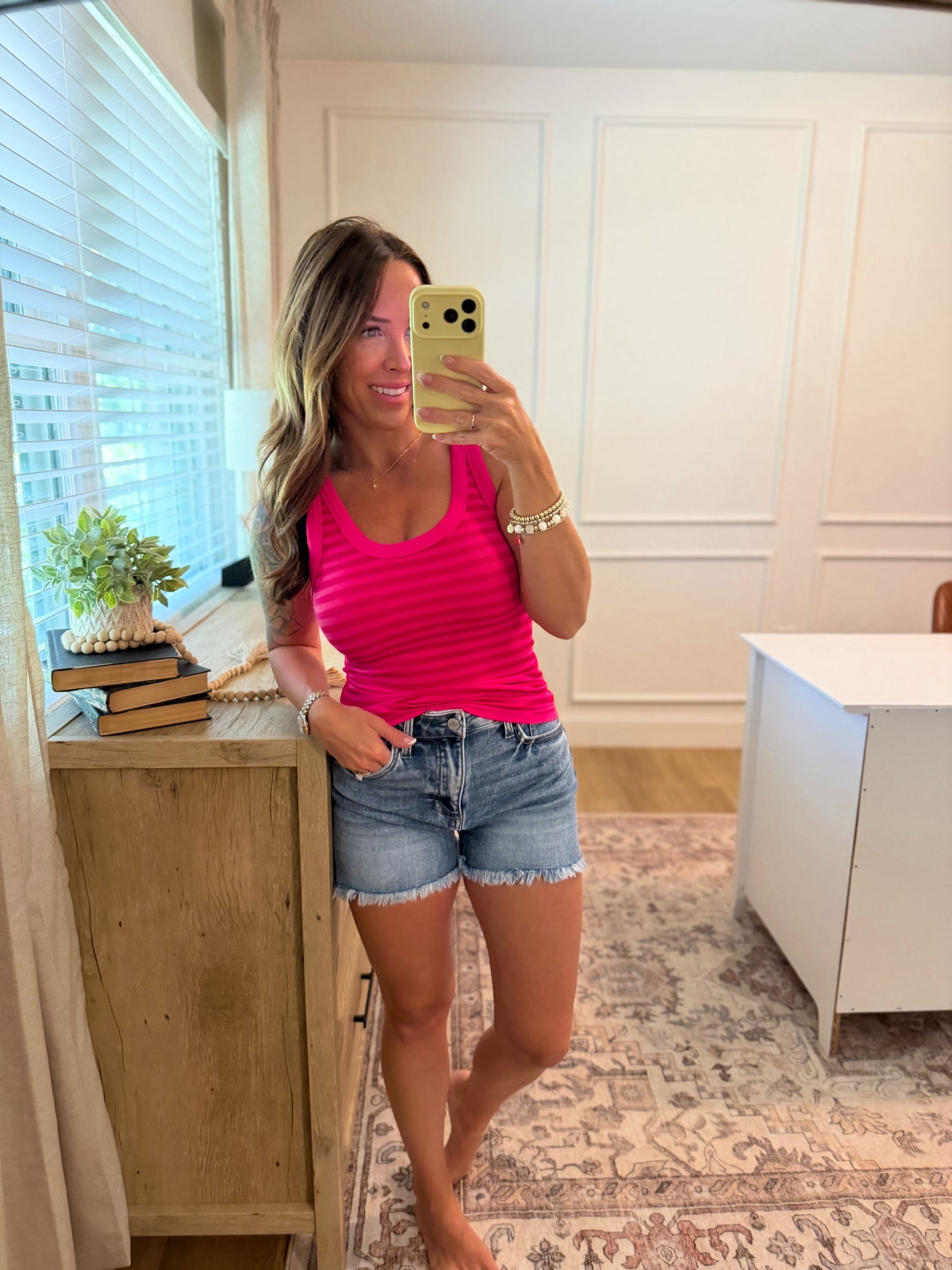 Drake Reversible Striped Tank Top - Fuchsia