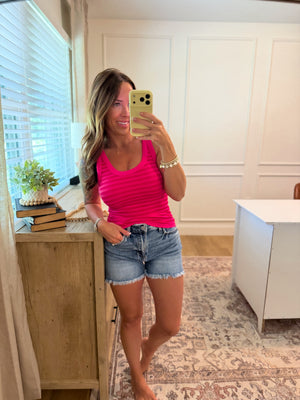Drake Reversible Striped Tank Top - Fuchsia
