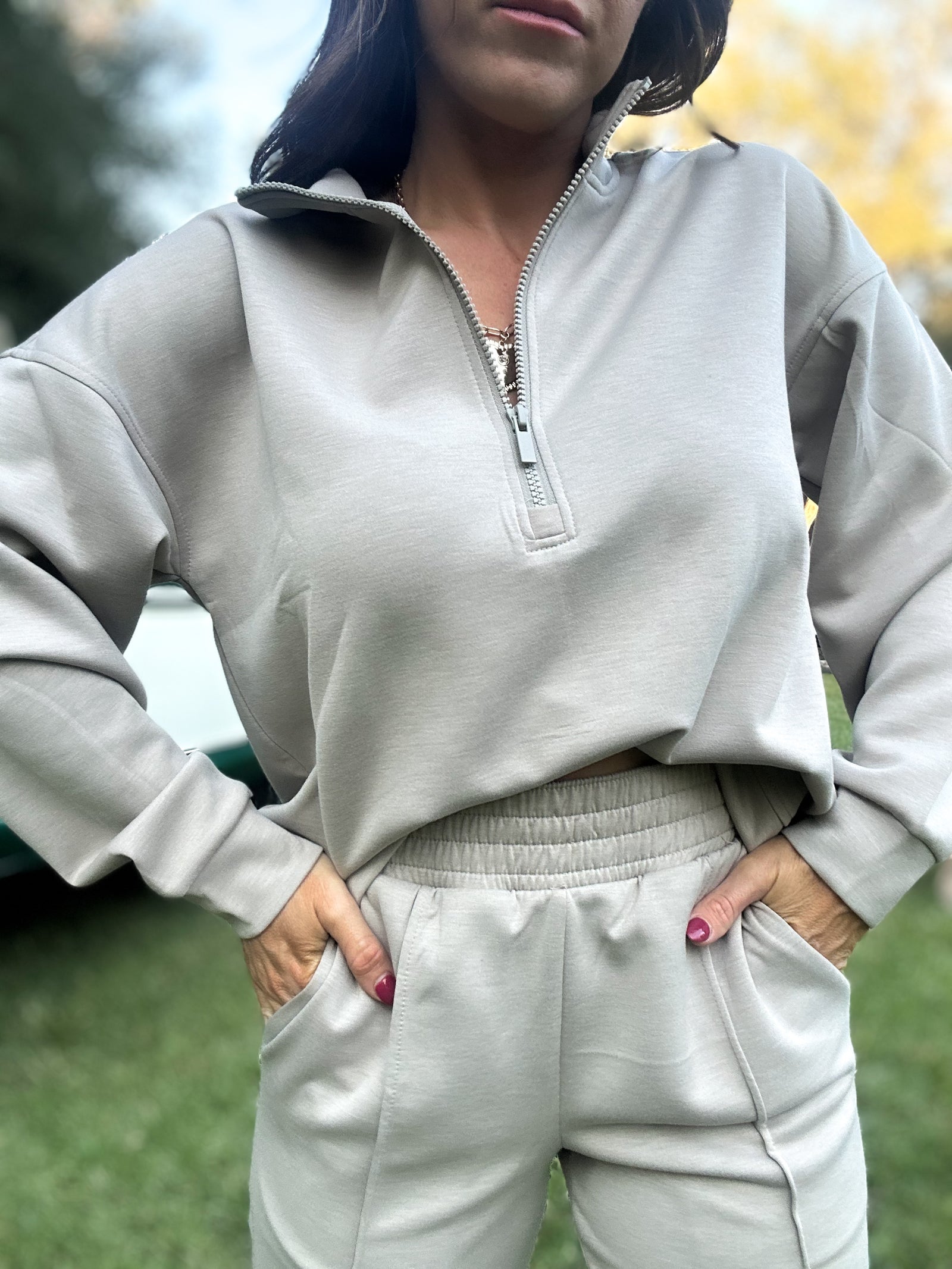 DOORBUSTER - Britt Half Zip Pullover - Ash Mocha