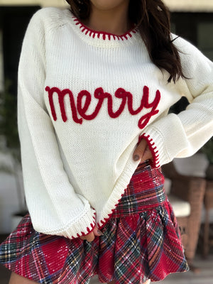 Merry and Bright Holiday Knitted Sweater