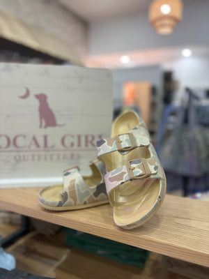 Local Girl Rubber Slides - Forest Camo Flora