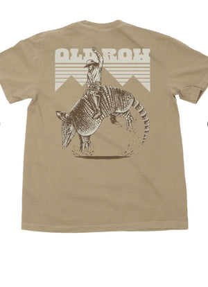 Old Row Bucking Armadillo Tee - Khaki
