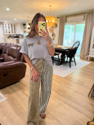 Mandi Mix & Match Leopard Stripe Jeans
