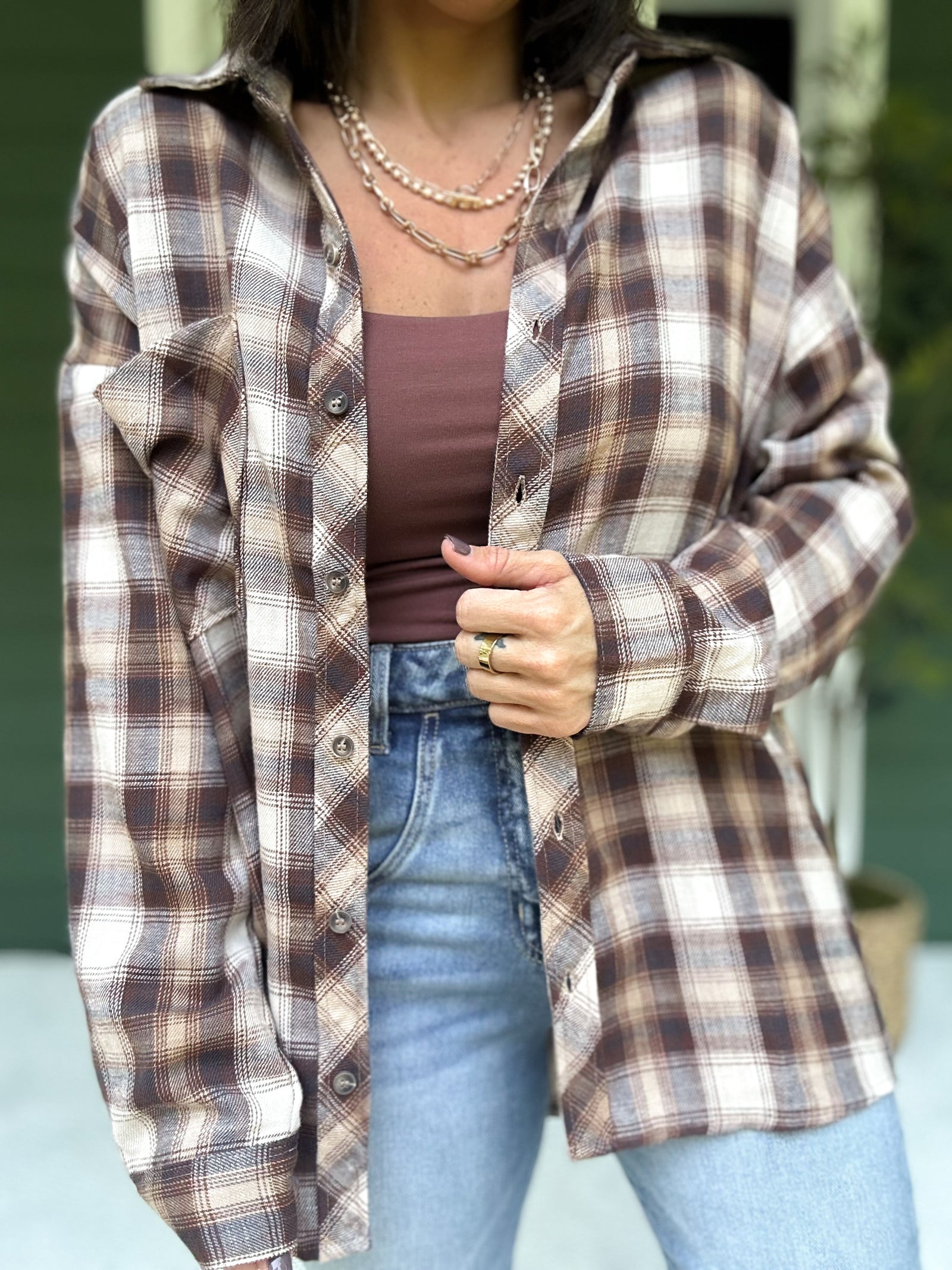 Owen Plaid Button Down Top