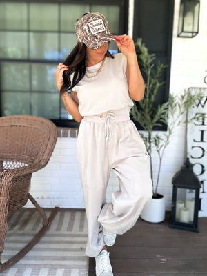 Scottie Sleeveless Active Jumpsuit - Ivory