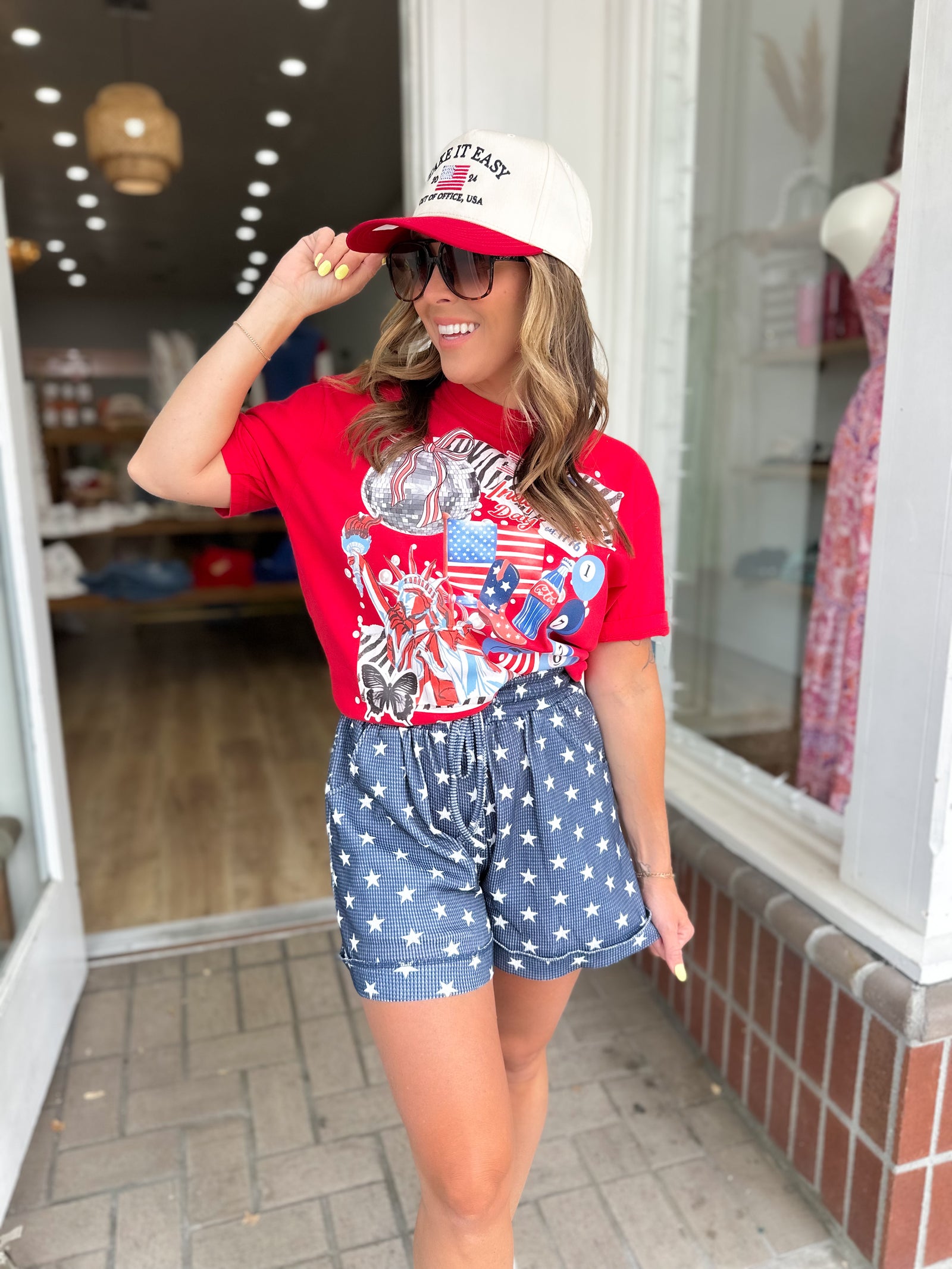 Independence Day Collage Comfort Colors Tee - Red