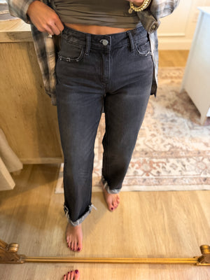 Danielle Mid Rise Slim Jeans - Black