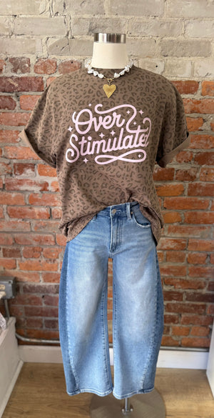 Over Stimulated Over Sized Leopard Tee