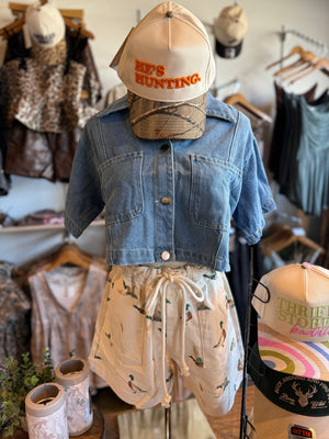 Reese Mallard Denim Drawstring Shorts