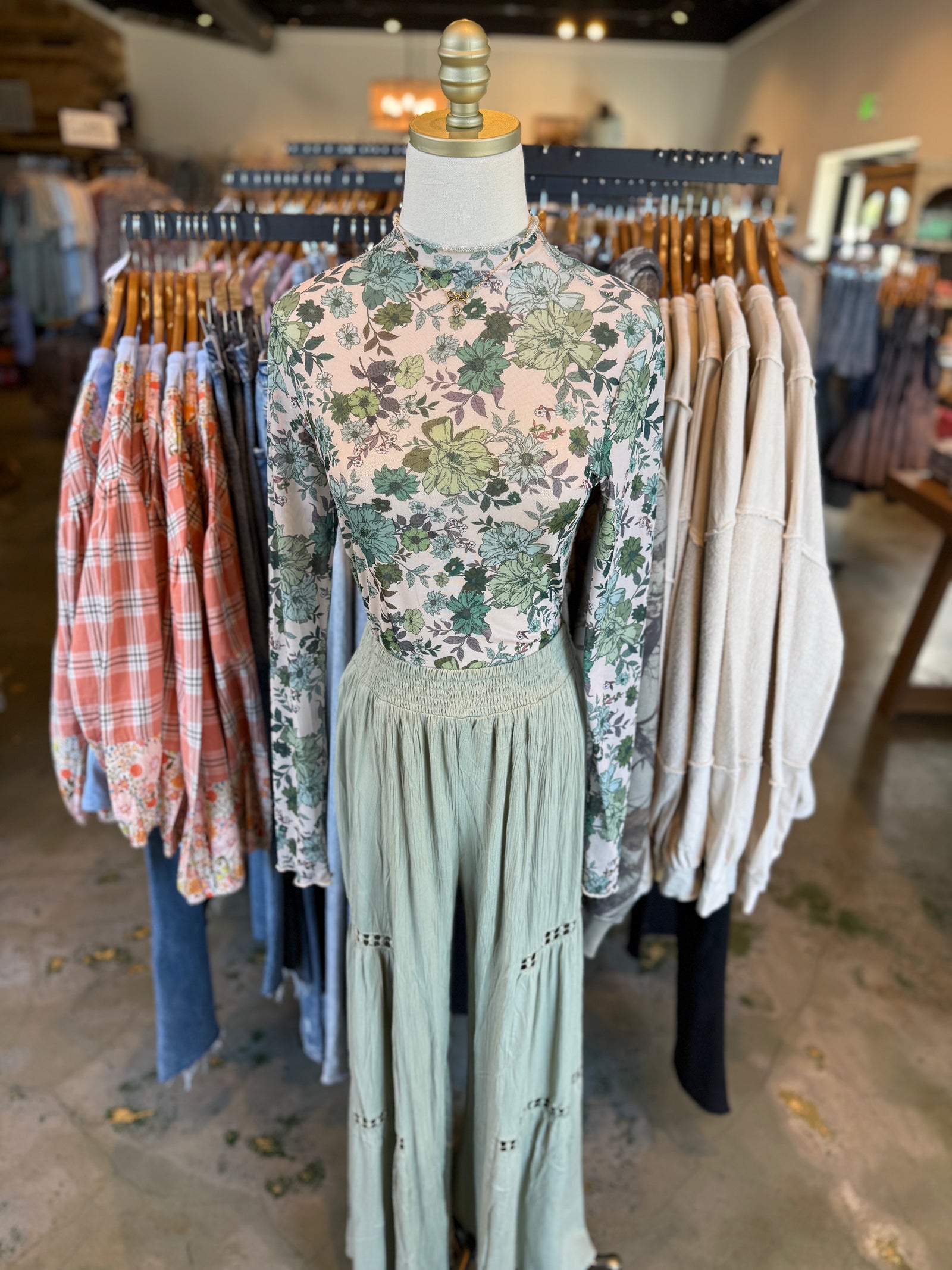 She's Country Wide Leg Pants - Sage