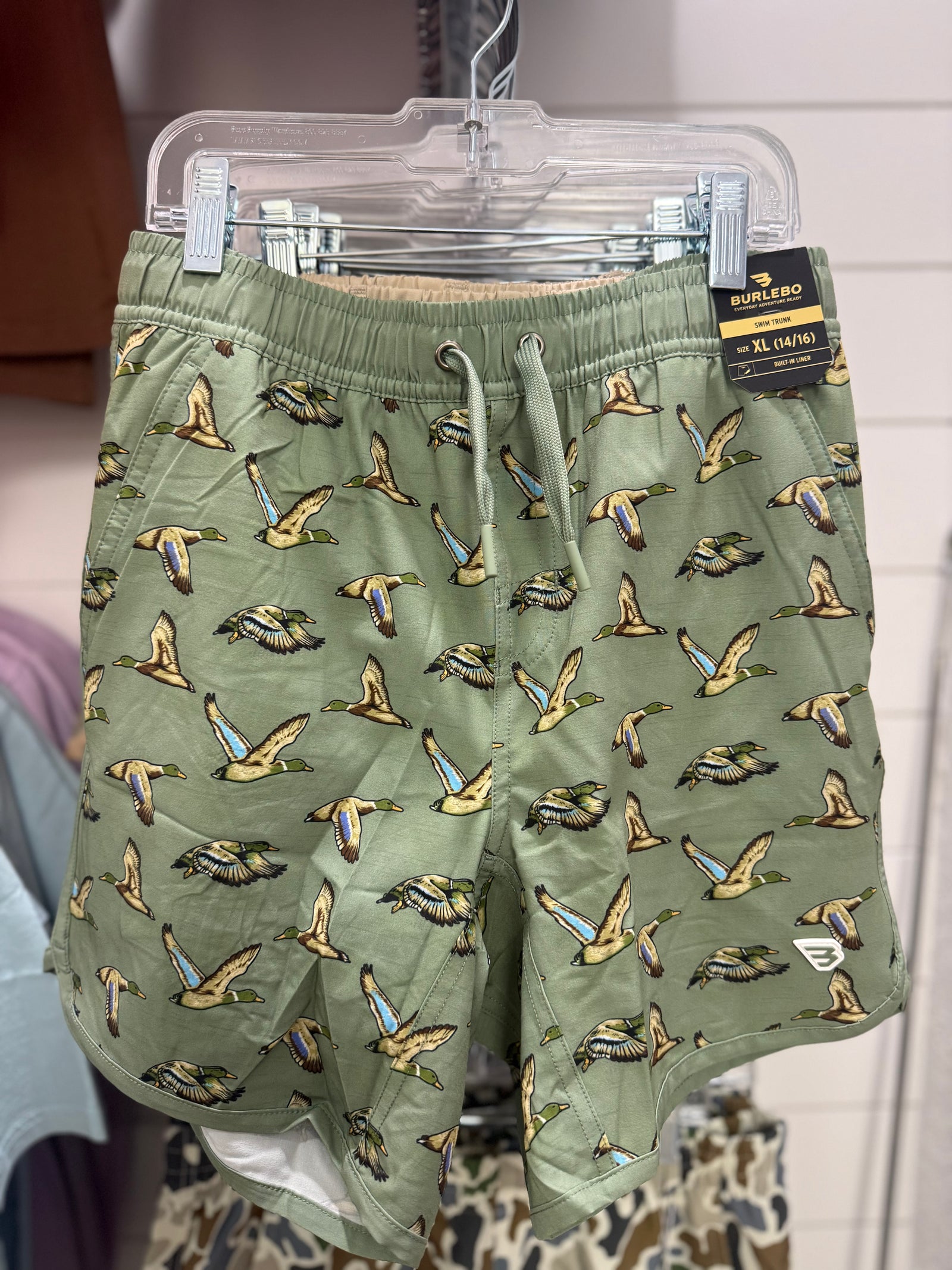 Burlebo Youth Swim Trunks - Jumbo Mallards Green