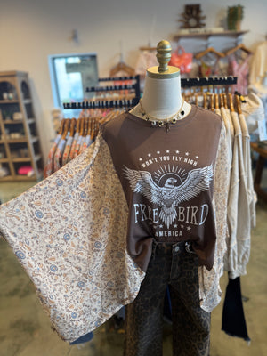 Vintage Free Bird Flutter Sleeve Top