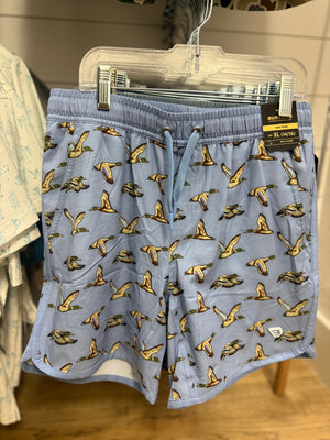 Burlebo Youth Swim Trunks - Jumbo Mallards Blue