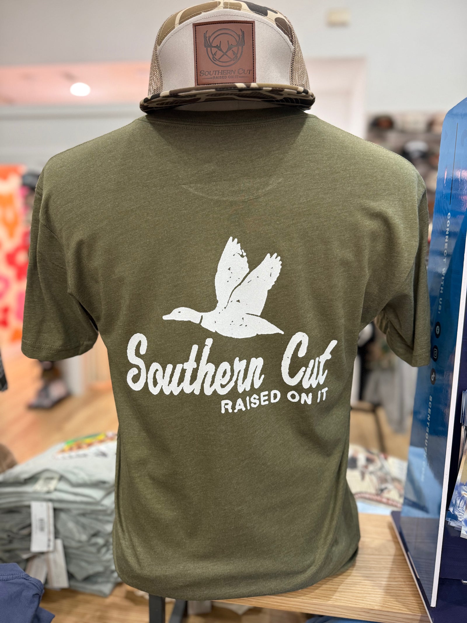 Southern Cut Mallard Perfect Fit Tee- Army Green