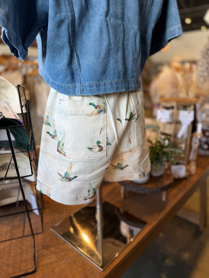 Reese Mallard Denim Drawstring Shorts