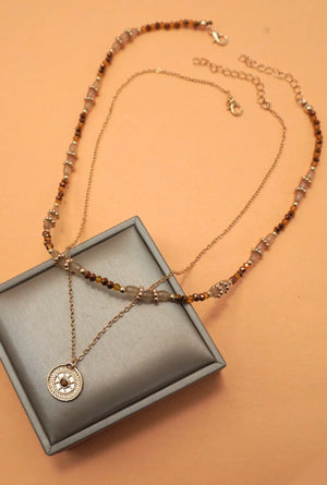 Romans Beaded Coin Necklace