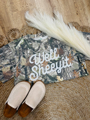 Well Sheeyit Camo Oversized Tee