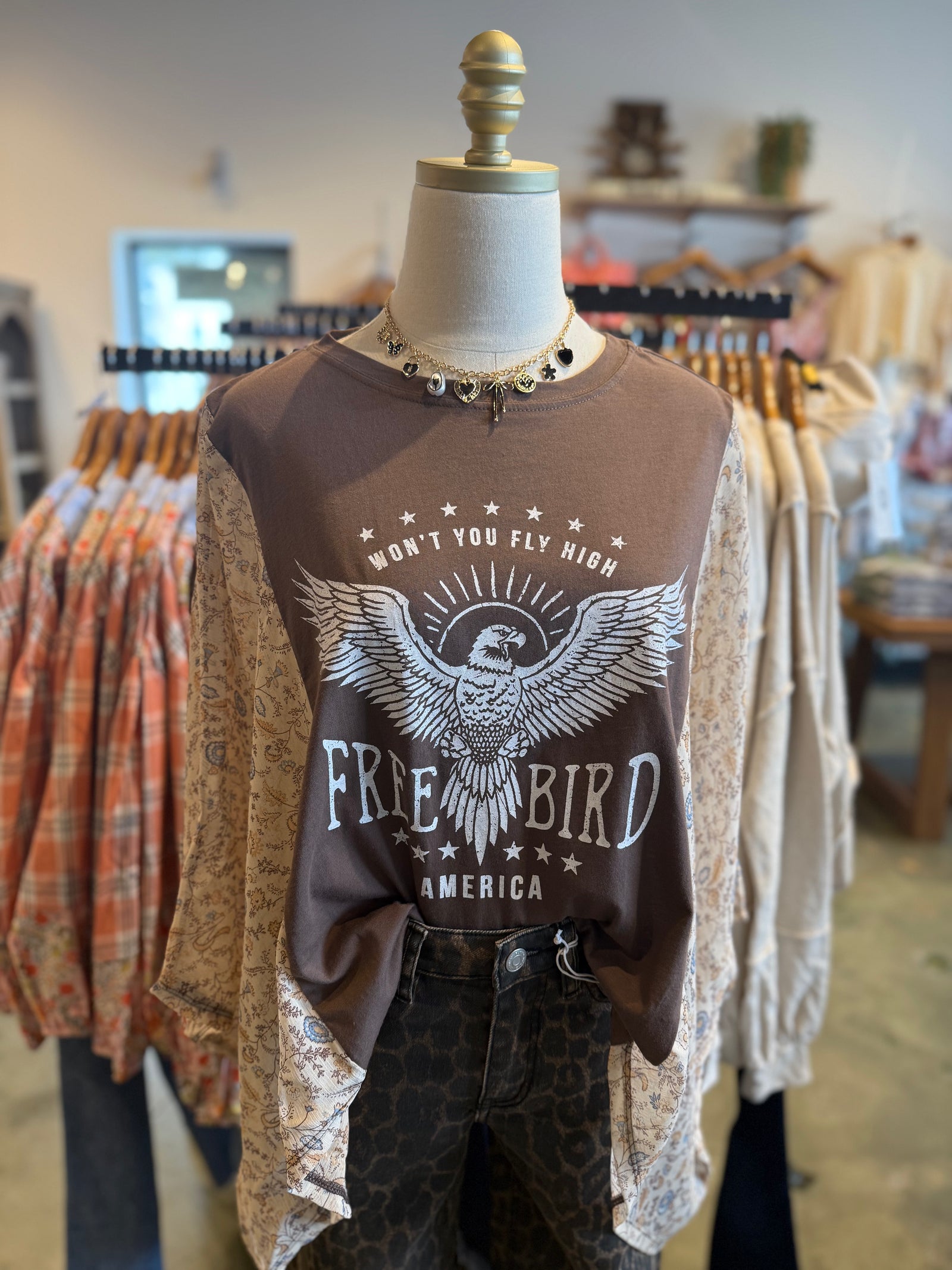 Vintage Free Bird Flutter Sleeve Top