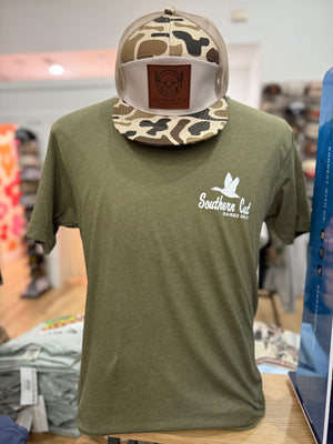 Southern Cut Mallard Perfect Fit Tee- Army Green