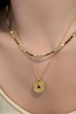 Romans Beaded Coin Necklace