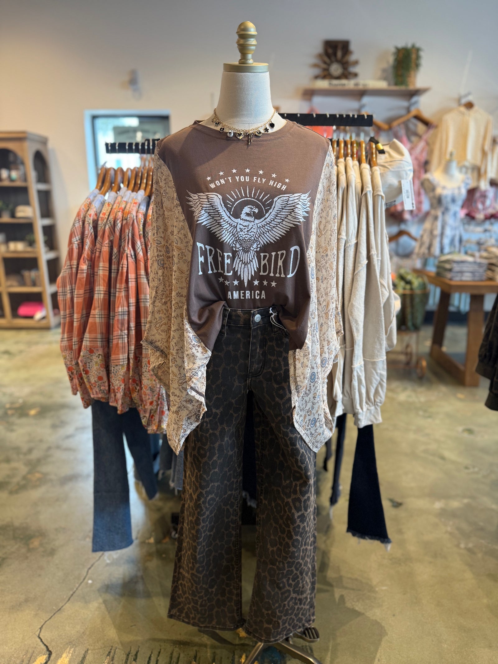 Vintage Free Bird Flutter Sleeve Top