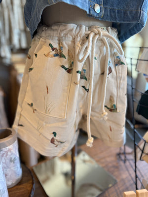 Reese Mallard Denim Drawstring Shorts