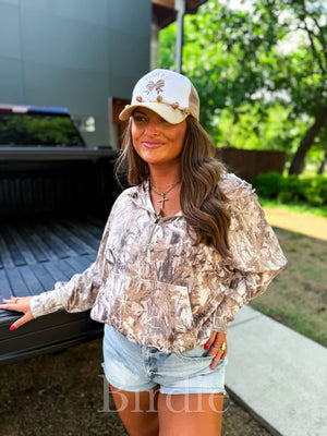 Birdie Dark Camo Quarter Zip Pullover