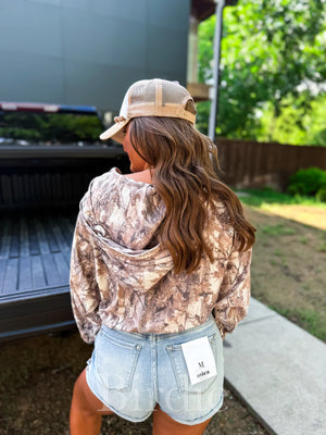 Birdie Dark Camo Quarter Zip Pullover