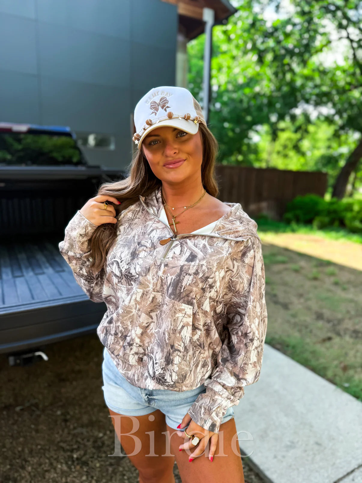 Birdie Dark Camo Quarter Zip Pullover