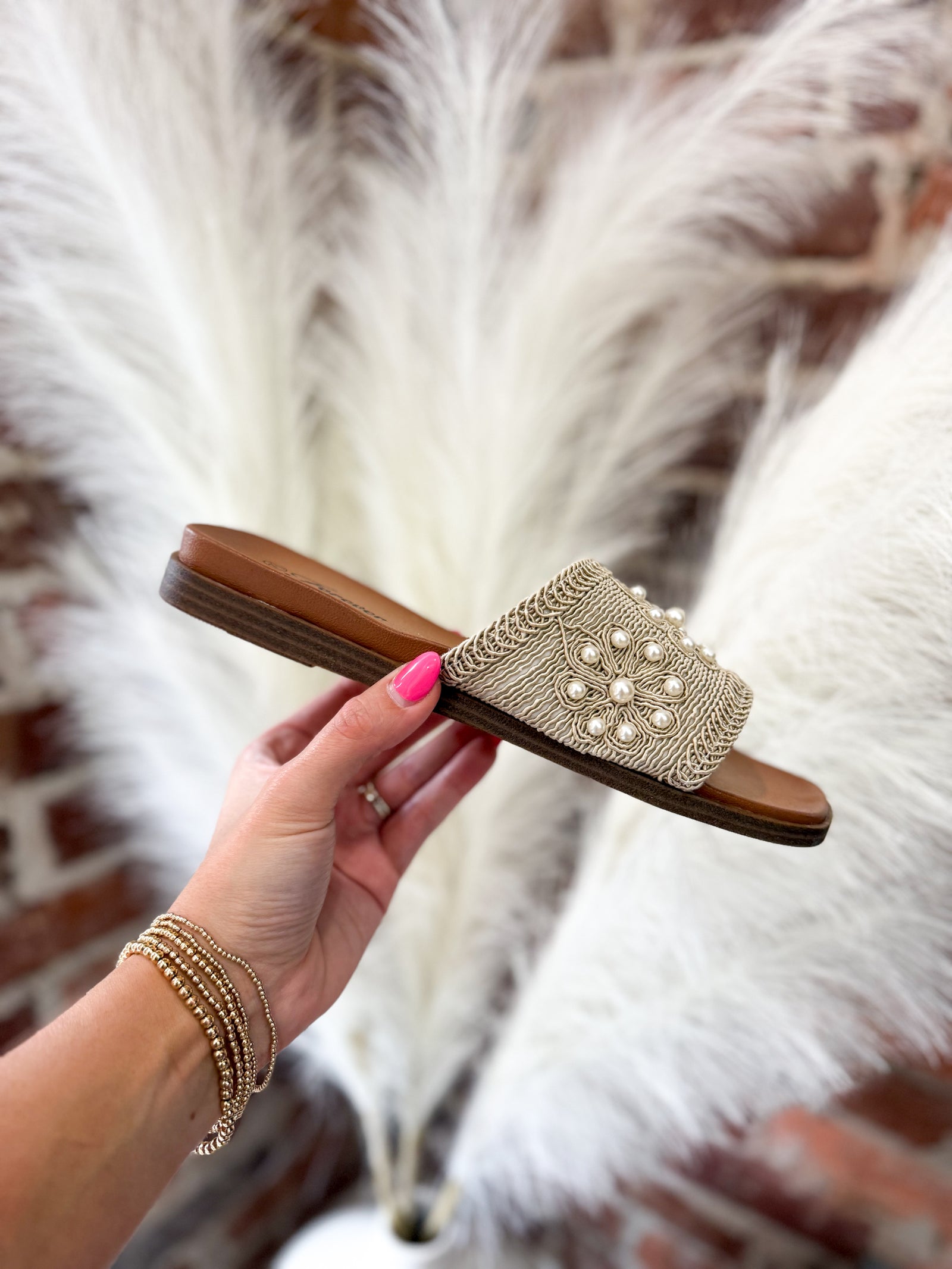 Julie Pearl Embellished Sandals